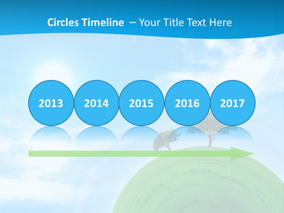 A Green Hill With Two Trees On Top Of It PowerPoint Template