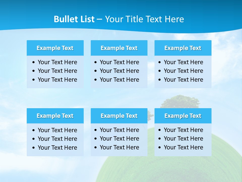 A Green Hill With Two Trees On Top Of It PowerPoint Template