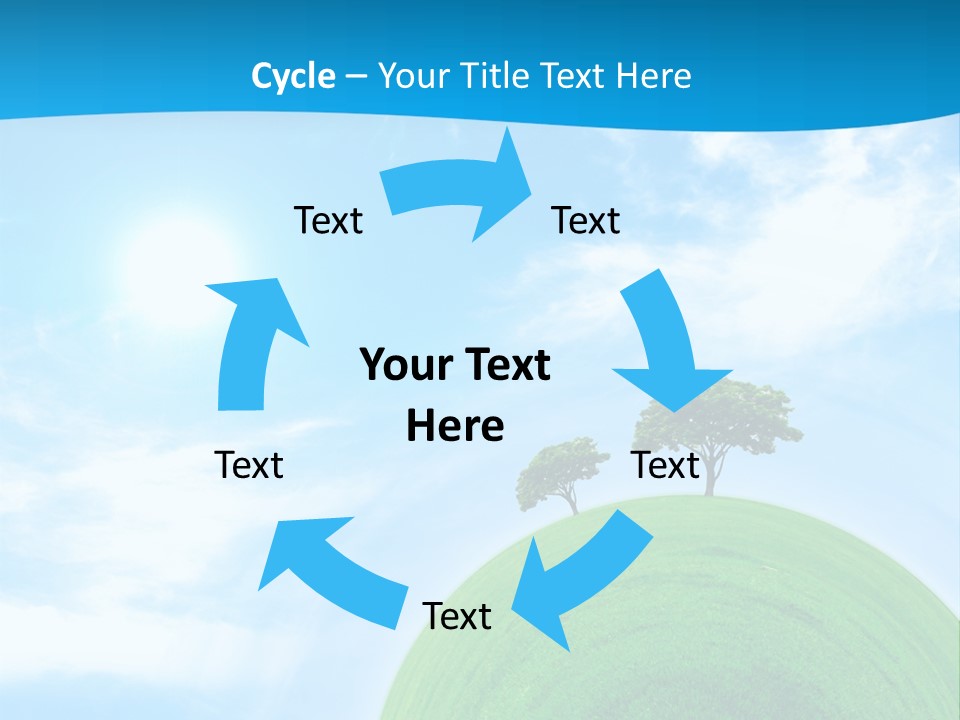 A Green Hill With Two Trees On Top Of It PowerPoint Template