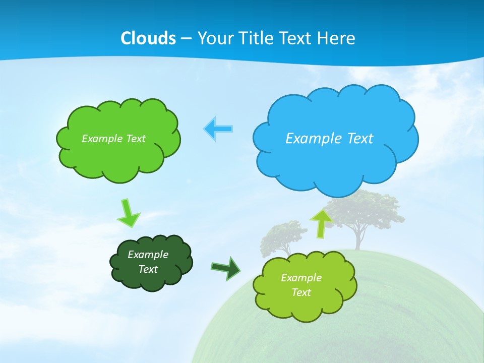 A Green Hill With Two Trees On Top Of It PowerPoint Template