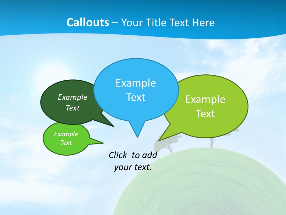 A Green Hill With Two Trees On Top Of It PowerPoint Template
