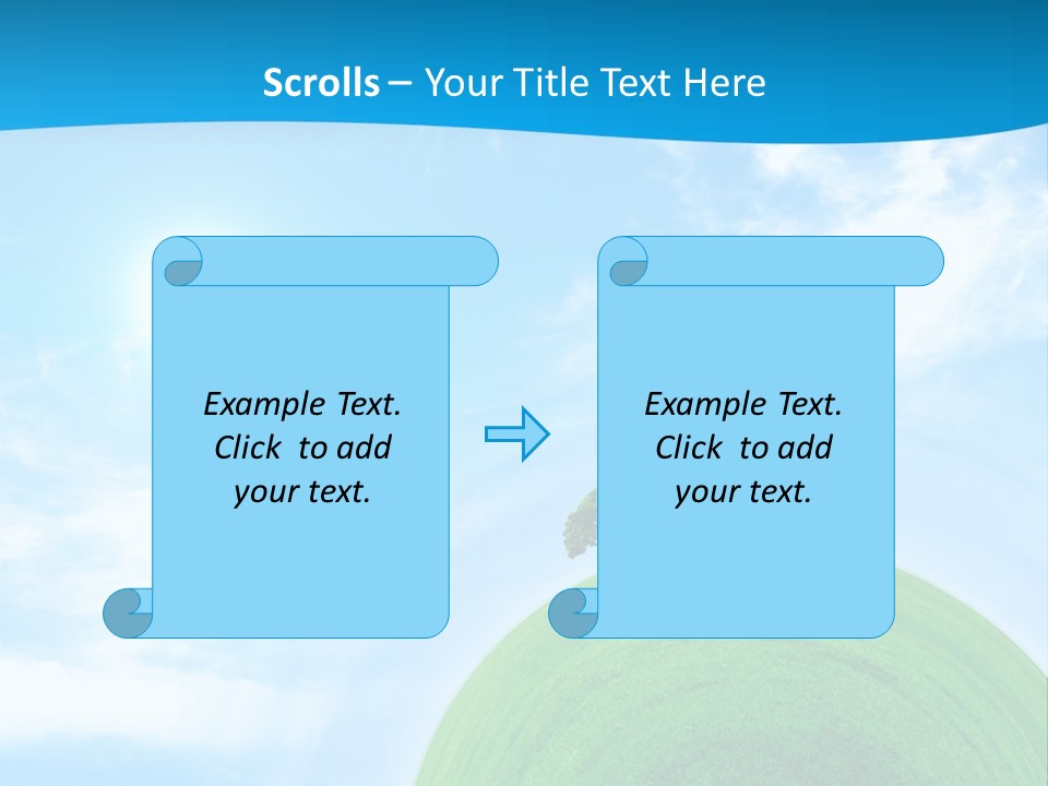 A Green Hill With Two Trees On Top Of It PowerPoint Template