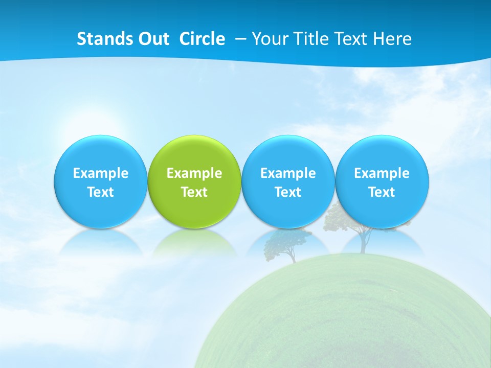 A Green Hill With Two Trees On Top Of It PowerPoint Template