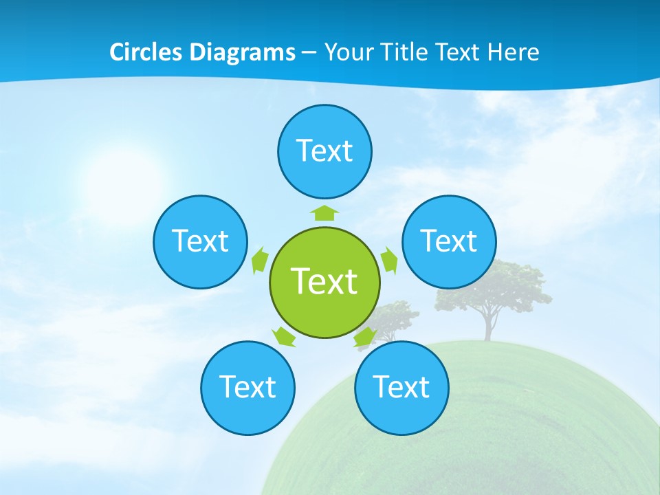 A Green Hill With Two Trees On Top Of It PowerPoint Template