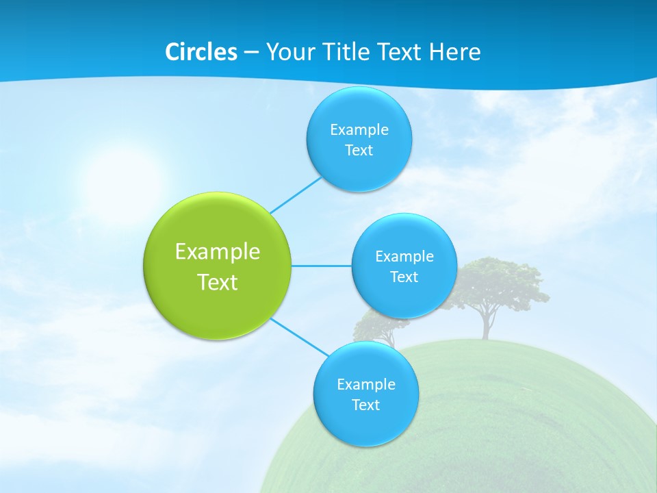 A Green Hill With Two Trees On Top Of It PowerPoint Template