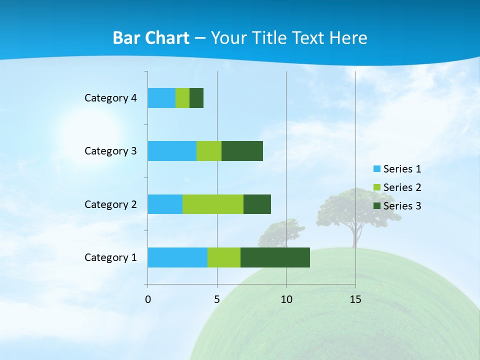 A Green Hill With Two Trees On Top Of It PowerPoint Template