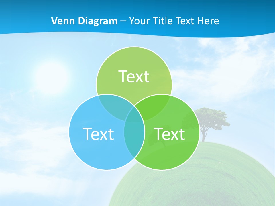 A Green Hill With Two Trees On Top Of It PowerPoint Template