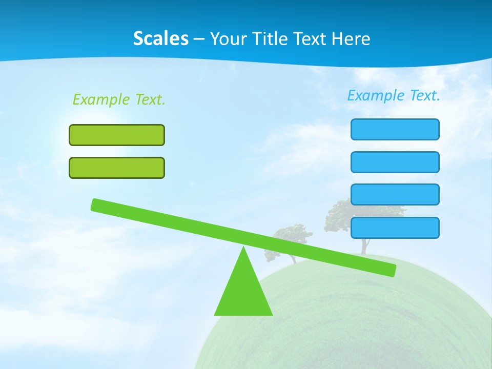 A Green Hill With Two Trees On Top Of It PowerPoint Template
