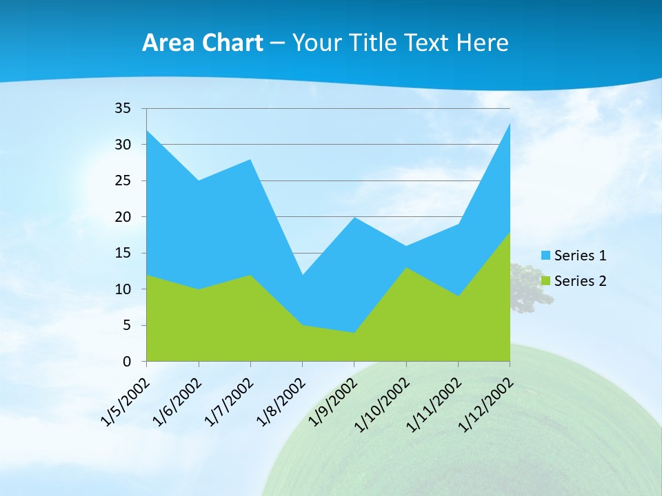 A Green Hill With Two Trees On Top Of It PowerPoint Template