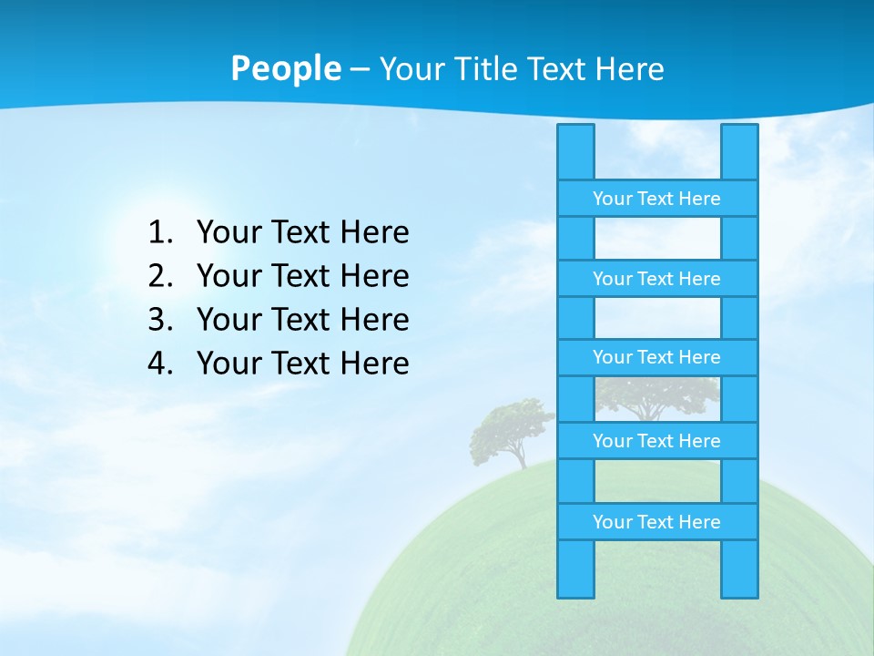 A Green Hill With Two Trees On Top Of It PowerPoint Template