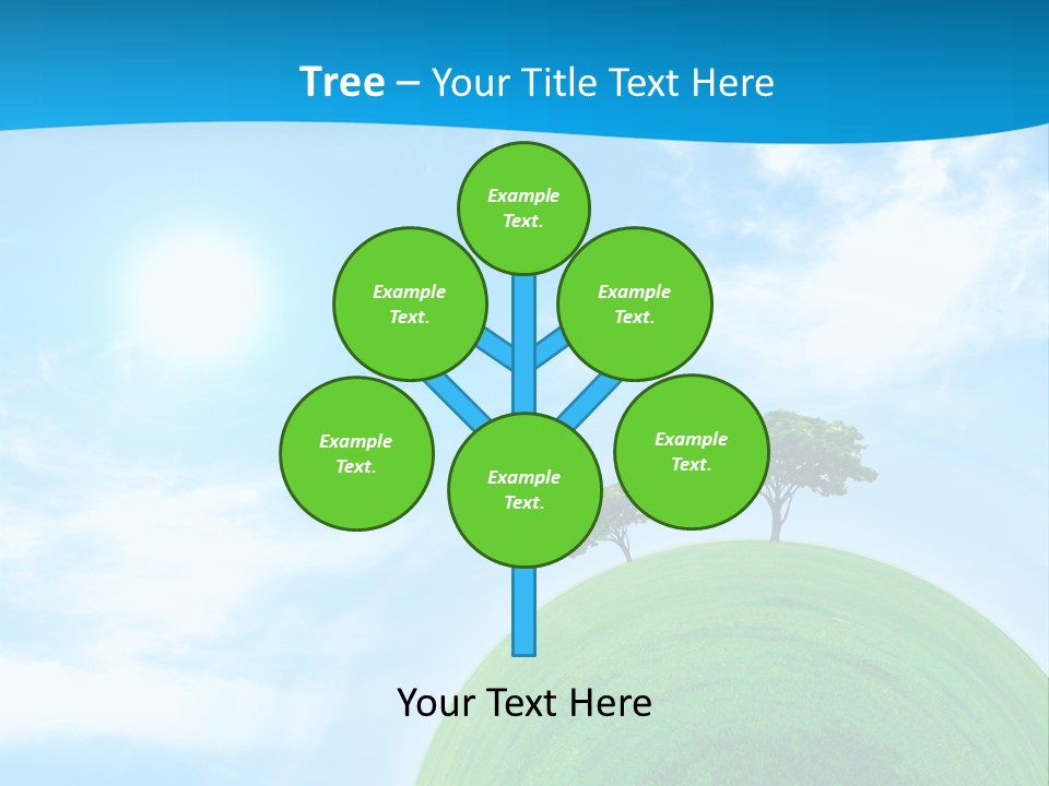 A Green Hill With Two Trees On Top Of It PowerPoint Template