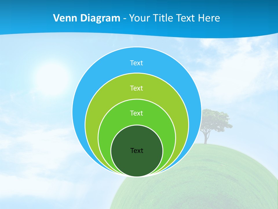 A Green Hill With Two Trees On Top Of It PowerPoint Template