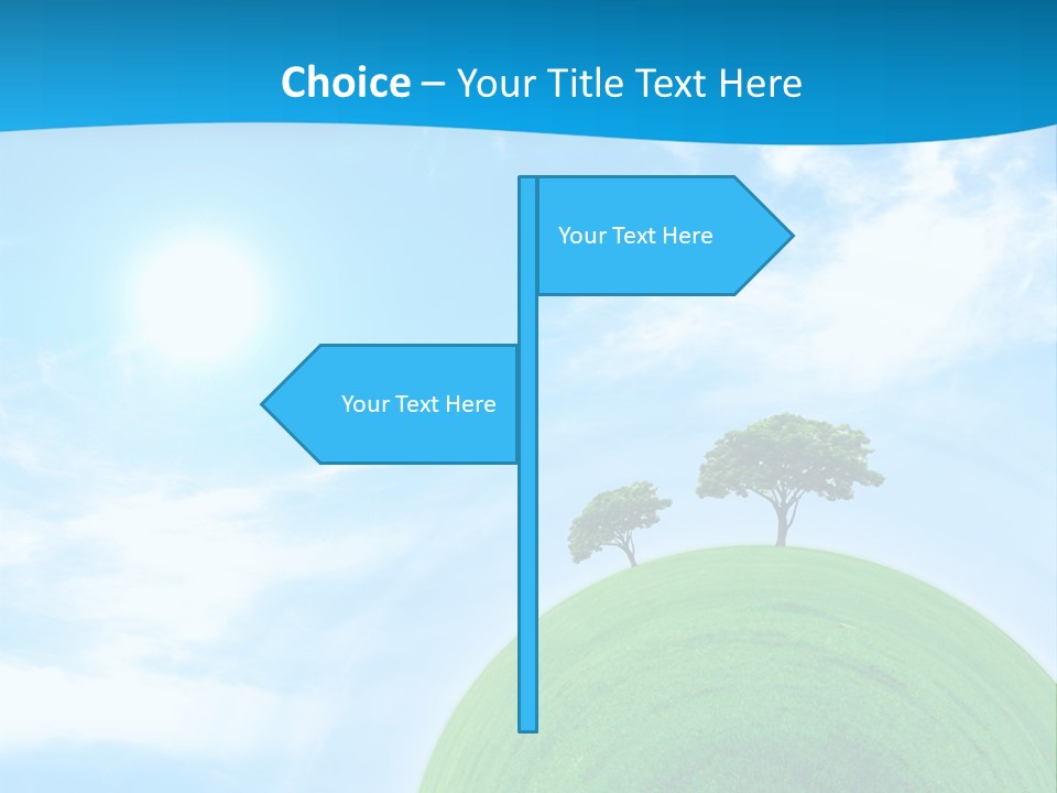 A Green Hill With Two Trees On Top Of It PowerPoint Template