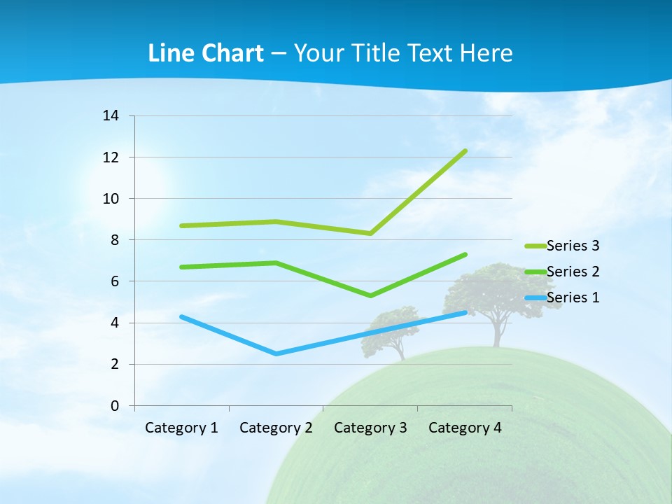 A Green Hill With Two Trees On Top Of It PowerPoint Template
