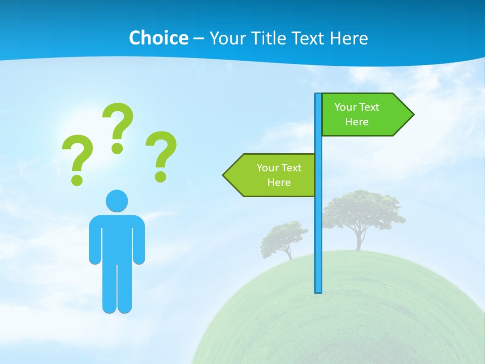 A Green Hill With Two Trees On Top Of It PowerPoint Template