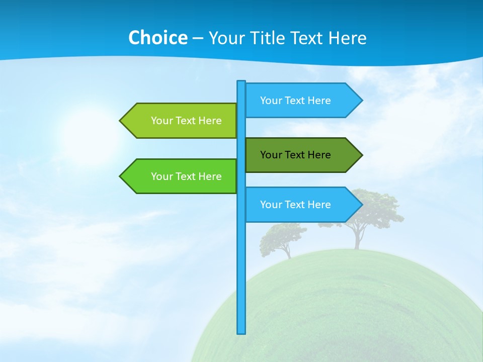 A Green Hill With Two Trees On Top Of It PowerPoint Template