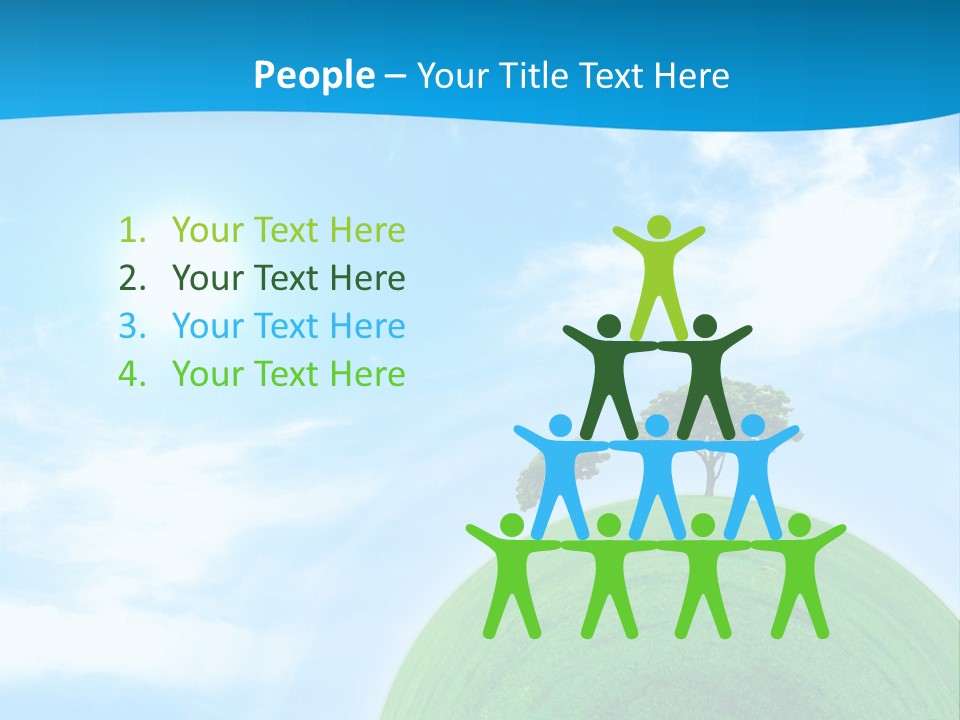 A Green Hill With Two Trees On Top Of It PowerPoint Template