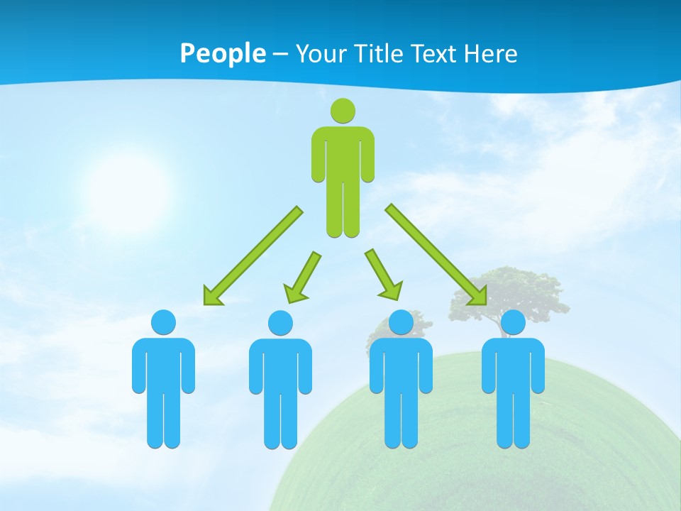 A Green Hill With Two Trees On Top Of It PowerPoint Template