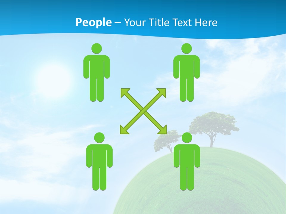 A Green Hill With Two Trees On Top Of It PowerPoint Template