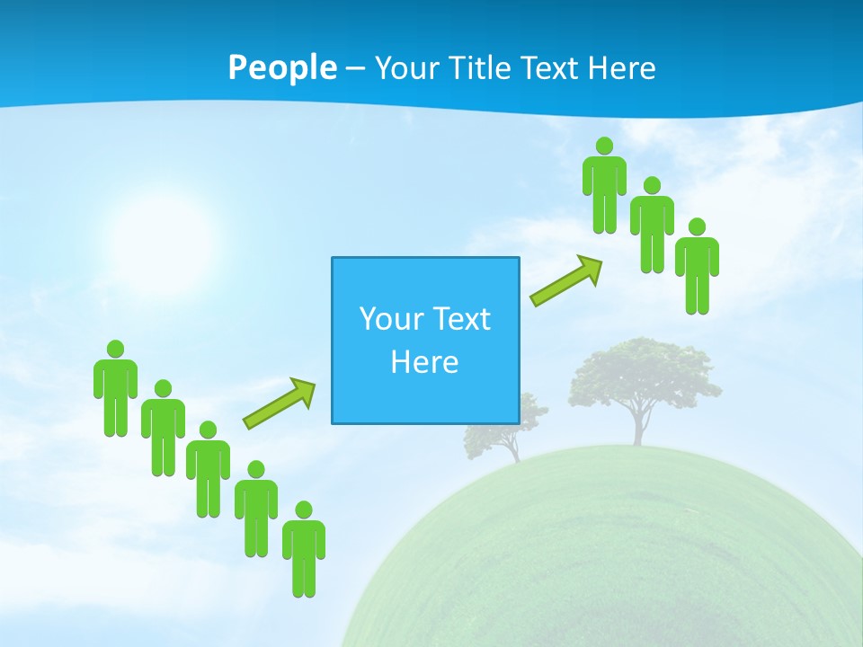 A Green Hill With Two Trees On Top Of It PowerPoint Template