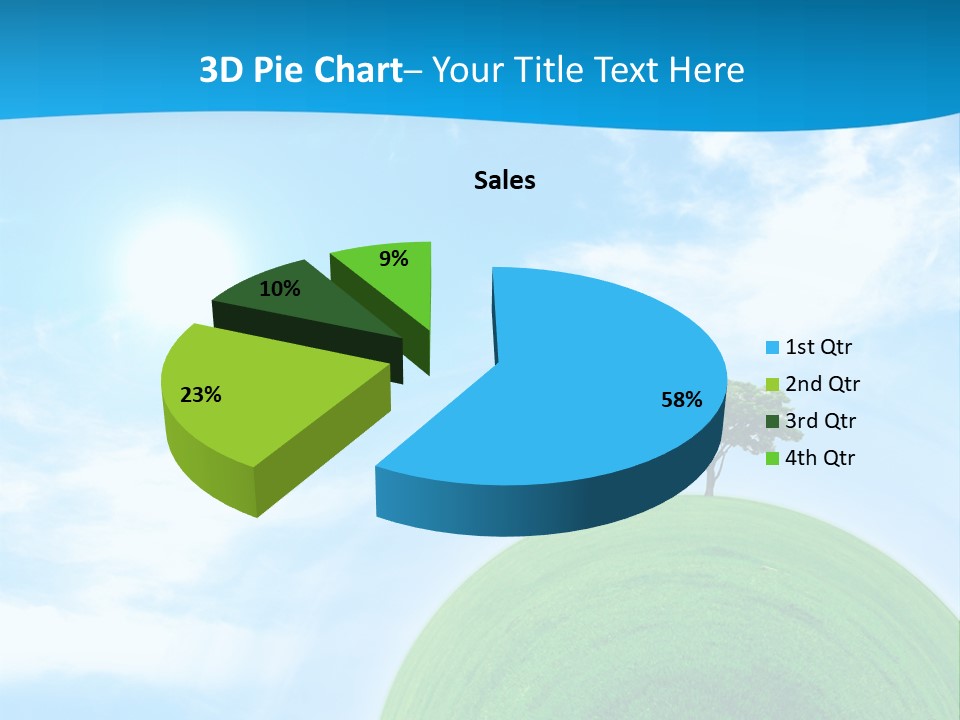 A Green Hill With Two Trees On Top Of It PowerPoint Template