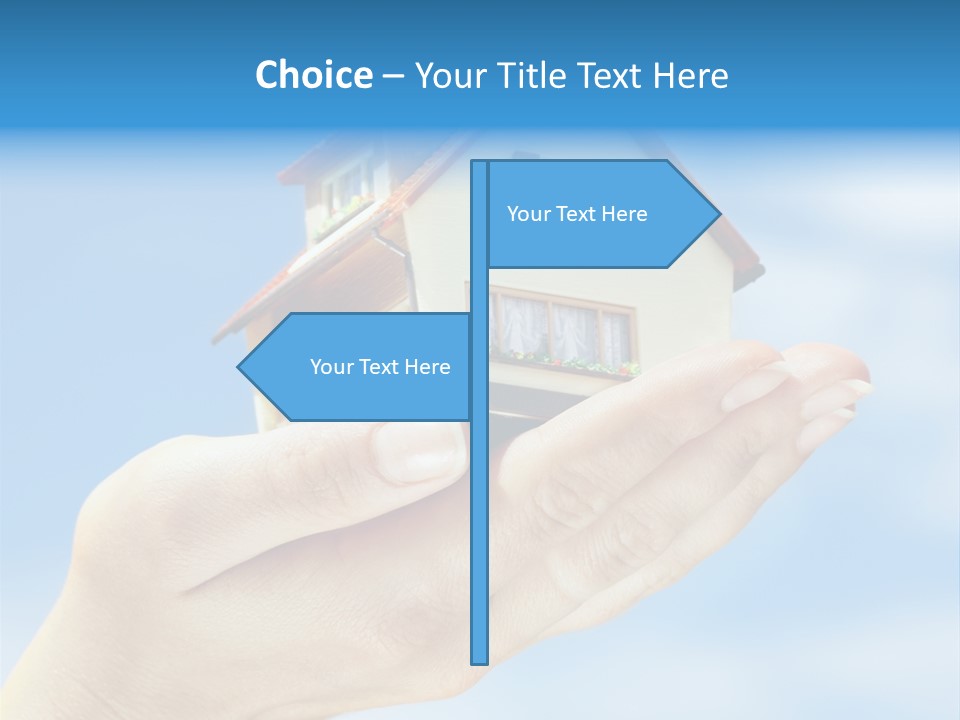 A Person Holding A Small Model House In Their Hand PowerPoint Template