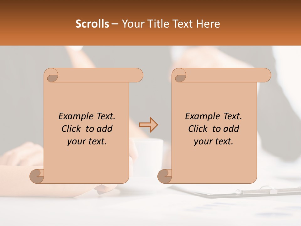 A Couple Of People Sitting At A Table With A Cup PowerPoint Template