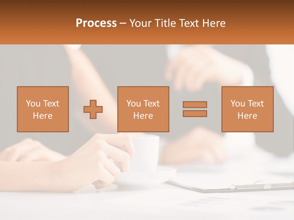 A Couple Of People Sitting At A Table With A Cup PowerPoint Template
