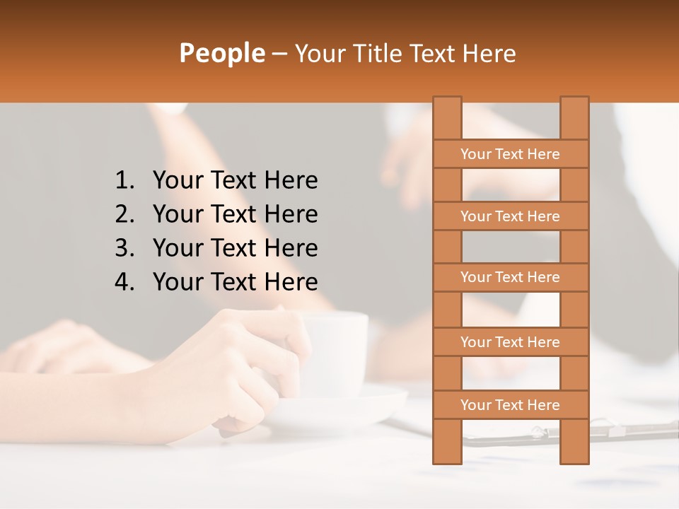 A Couple Of People Sitting At A Table With A Cup PowerPoint Template