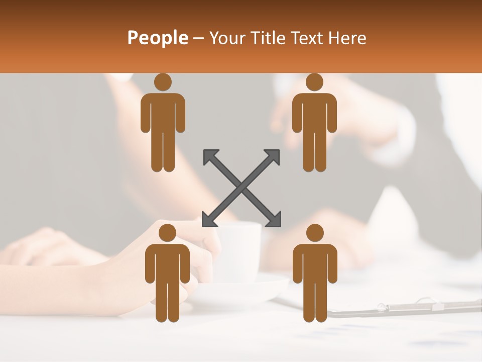 A Couple Of People Sitting At A Table With A Cup PowerPoint Template