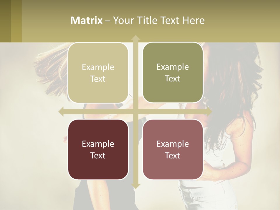 Two Young Women Fighting Over A White Background PowerPoint Template