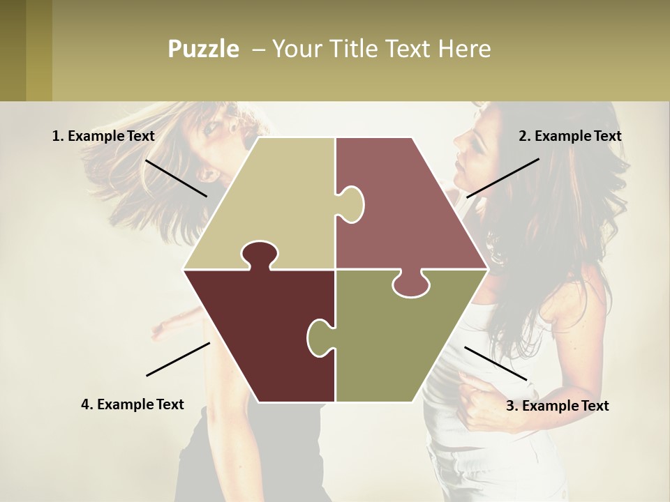 Two Young Women Fighting Over A White Background PowerPoint Template