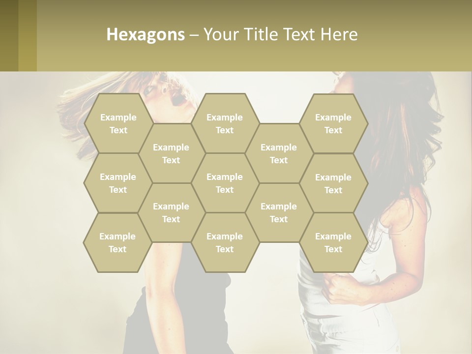 Two Young Women Fighting Over A White Background PowerPoint Template