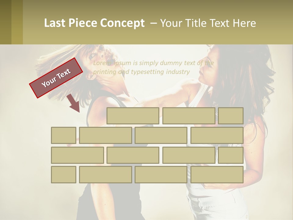 Two Young Women Fighting Over A White Background PowerPoint Template