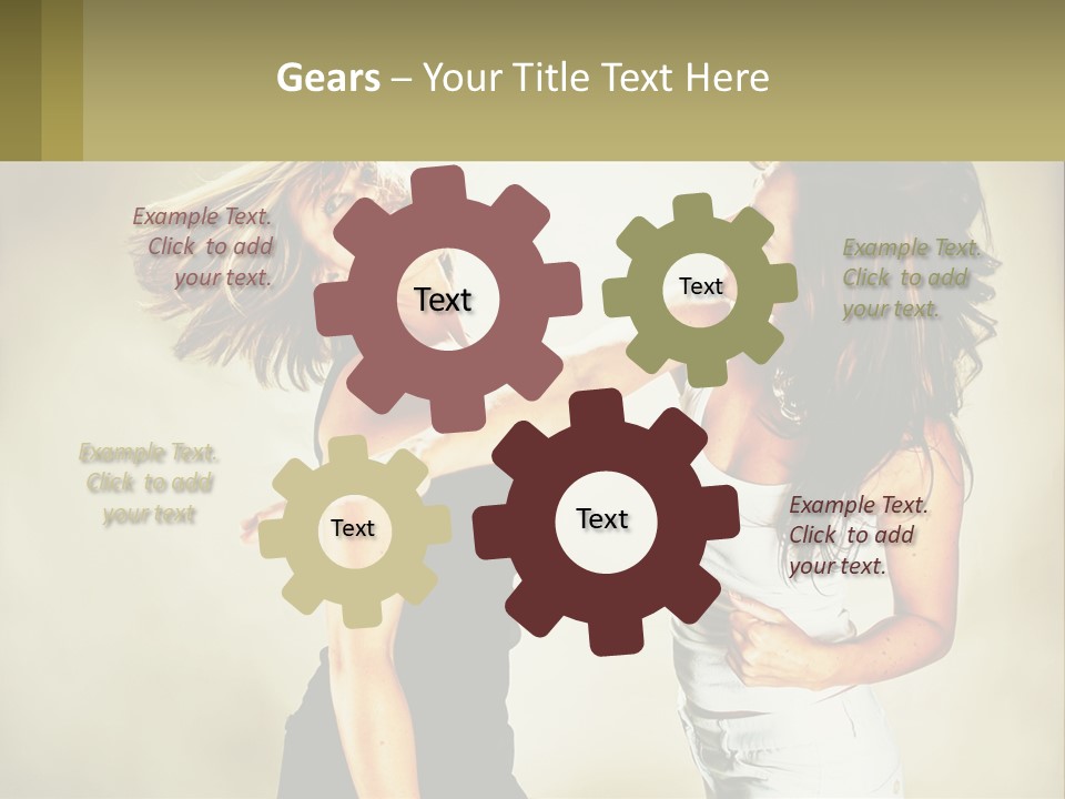 Two Young Women Fighting Over A White Background PowerPoint Template