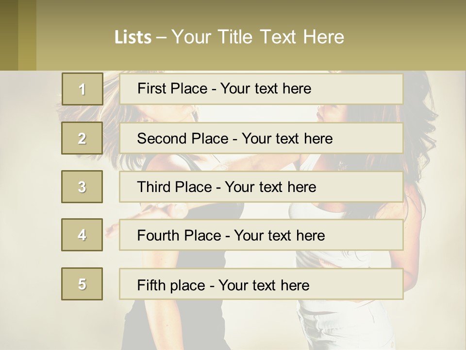 Two Young Women Fighting Over A White Background PowerPoint Template