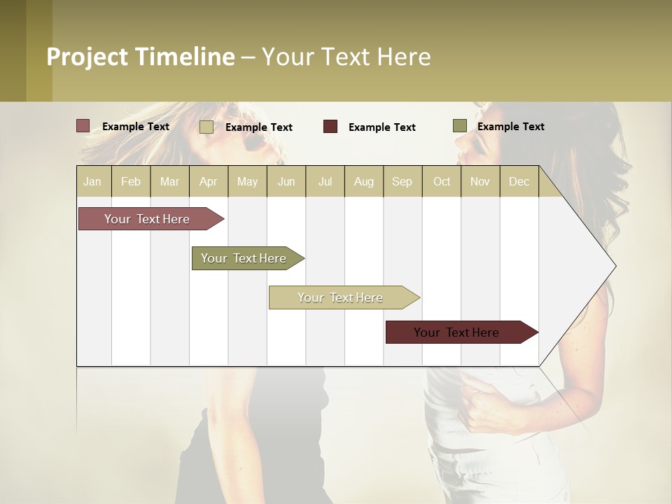 Two Young Women Fighting Over A White Background PowerPoint Template