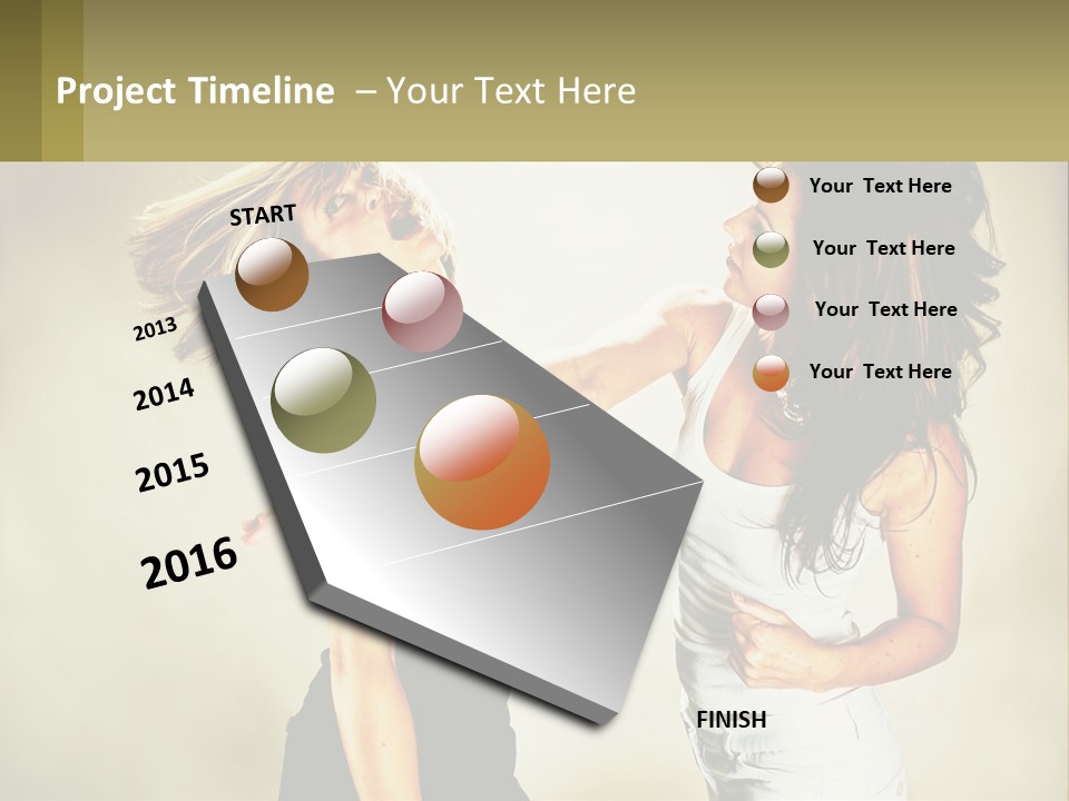 Two Young Women Fighting Over A White Background PowerPoint Template