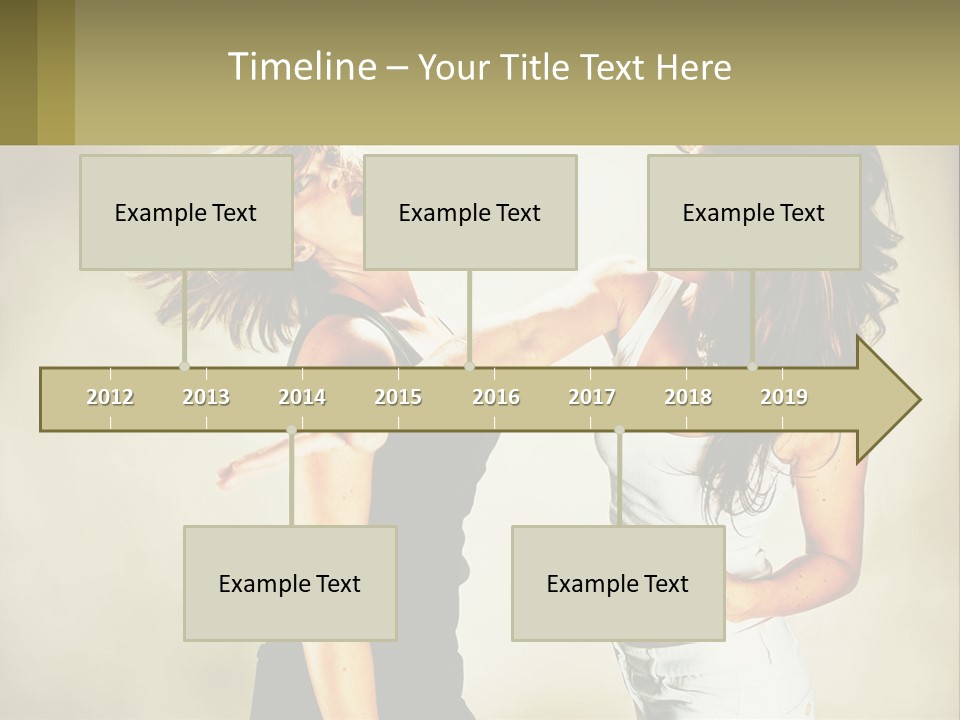 Two Young Women Fighting Over A White Background PowerPoint Template