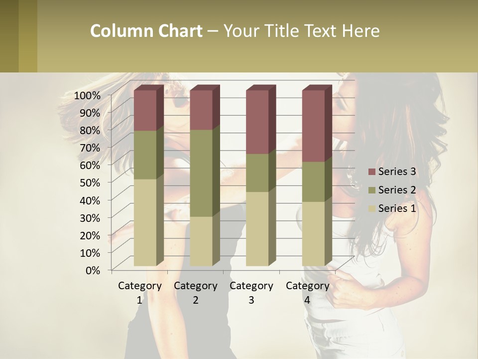 Two Young Women Fighting Over A White Background PowerPoint Template