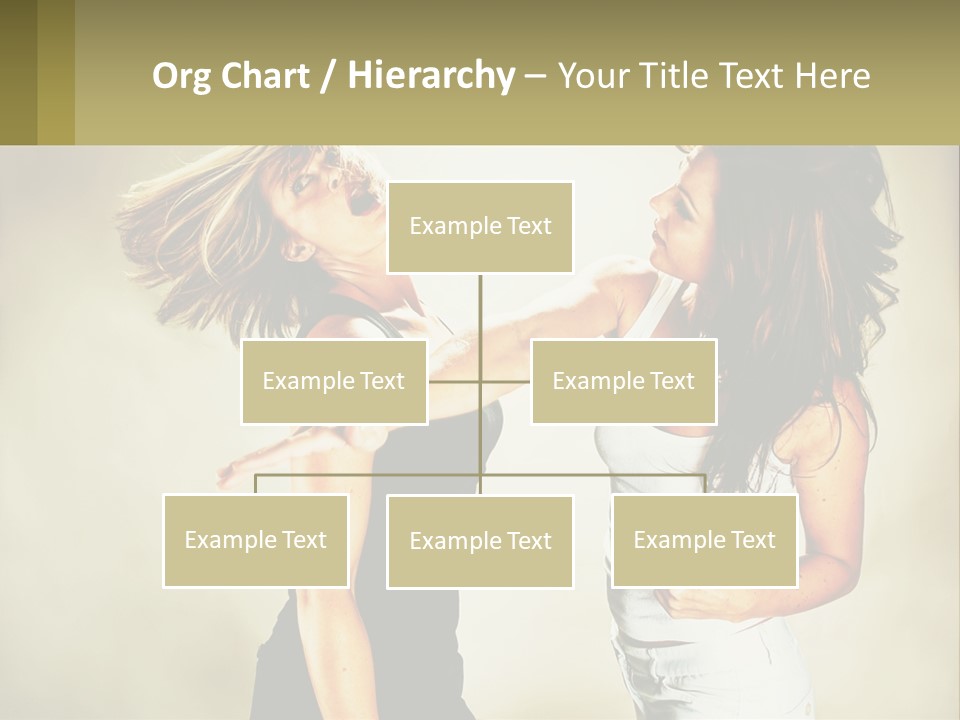 Two Young Women Fighting Over A White Background PowerPoint Template