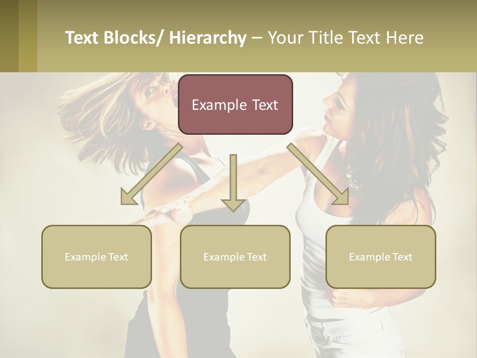 Two Young Women Fighting Over A White Background PowerPoint Template