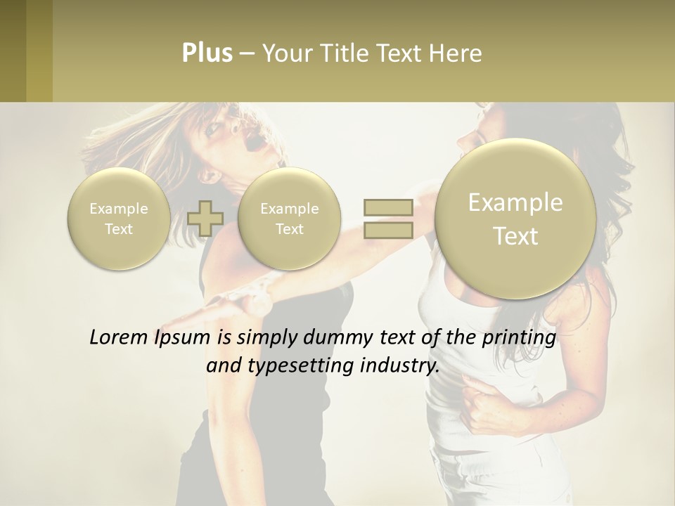 Two Young Women Fighting Over A White Background PowerPoint Template