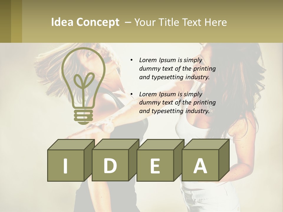 Two Young Women Fighting Over A White Background PowerPoint Template