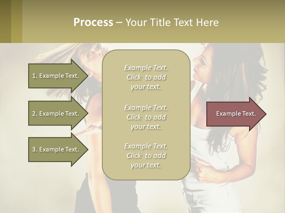 Two Young Women Fighting Over A White Background PowerPoint Template