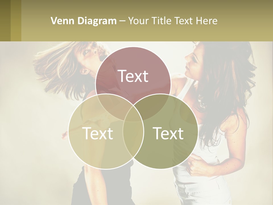 Two Young Women Fighting Over A White Background PowerPoint Template