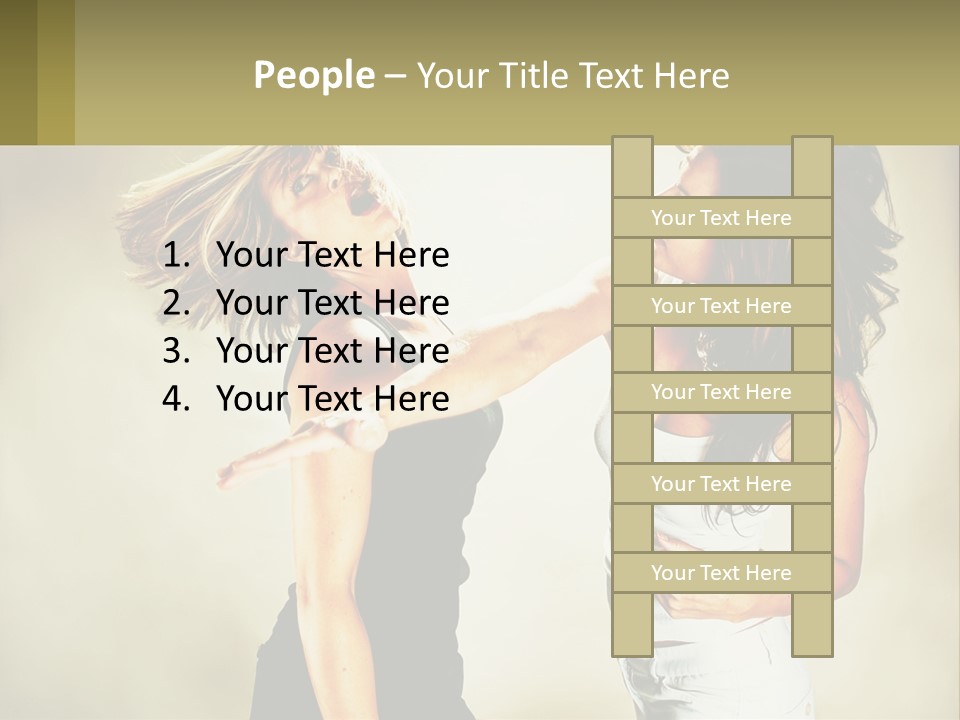 Two Young Women Fighting Over A White Background PowerPoint Template