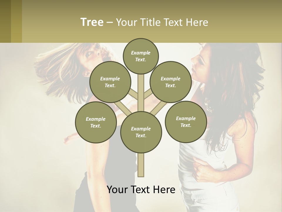 Two Young Women Fighting Over A White Background PowerPoint Template