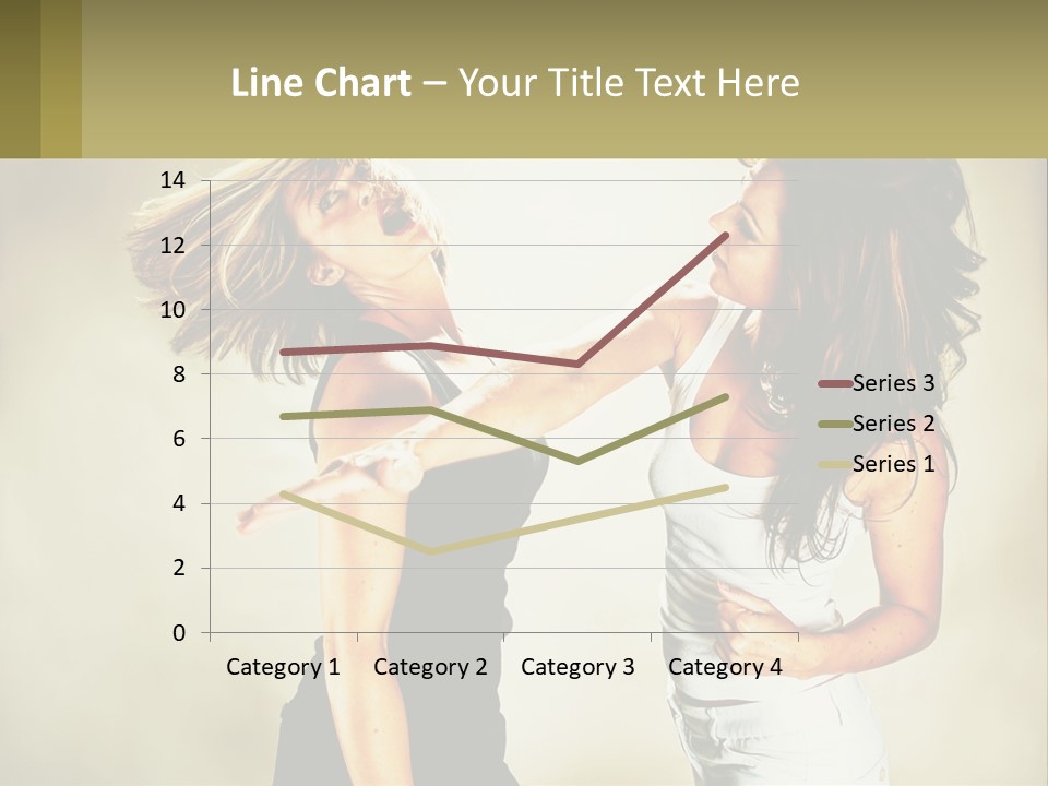 Two Young Women Fighting Over A White Background PowerPoint Template