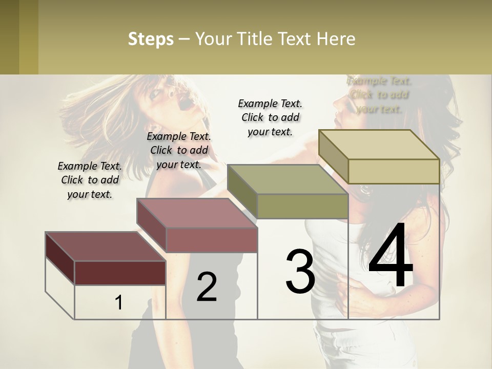 Two Young Women Fighting Over A White Background PowerPoint Template